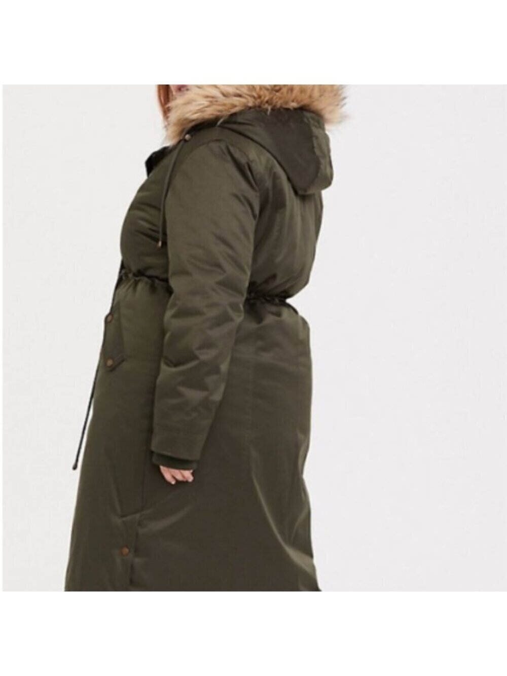 Torrid Green Long Parka Faux Fur Hood 3X - Picture 2 of 16